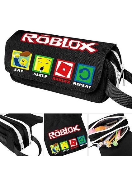 Roblox Çocuk Çift Katmanlı Kalem Kutusu Büyük Kapasite (Renk-5) (Yurt Dışından)