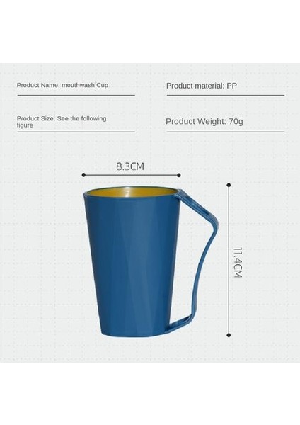 Öğrenci Yuvarlak Ağız Diş Fırçası Fincanı Için Saplı Plastik Diş Fırçası Bardağı (Yurt Dışından)
