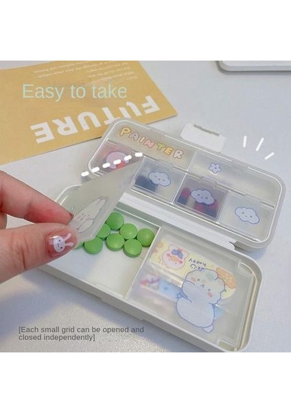 2pcs Taşınabilir Taşıma Tıp Kutusu, Sabah, Öğlen ve Akşam Hap Ayırma Kutusu Hap Anti-Candy Tide Mini Saklatma Kutusu (Yurt Dışından)