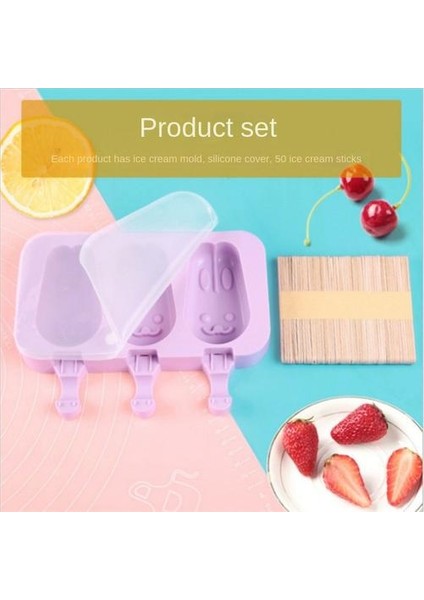 2pcs Silikon Dondurma Kalıp, Yaz Ev Dondurma Dıy El Yapımı Buz Lolly Popsicle Kalıp Artefakt (Yurt Dışından)