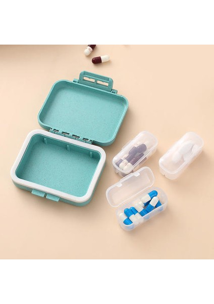 4 Pcs Taşınabilir Mini 3-Bölümlü Küçük Hap Kutusu, Mühürlü Çok Fonksiyonlu Alt Alt Alt Hap Kutusu, Depolama Kutusu (Yurt Dışından)