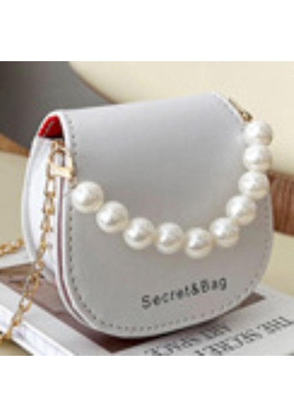 Çok Yönlü Inci Crossbody Eyer Çantası, Batı Tarzı Omuz Zinciri Mini Çanta (Yurt Dışından)