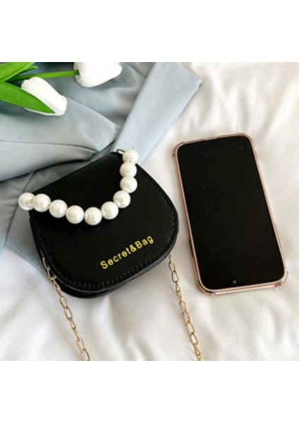 Çok Yönlü Inci Crossbody Eyer Çantası, Batı Tarzı Omuz Zinciri Mini Çanta (Yurt Dışından) fırsatları