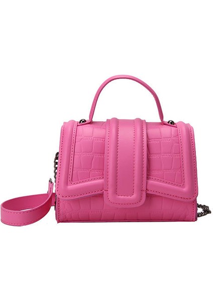 Girintili Taş Desen Kum Saati Çantası, Çok Yönlü Moda Zinciri Çantası, Bir Omuz Crossbody Çantası (Yurt Dışından)
