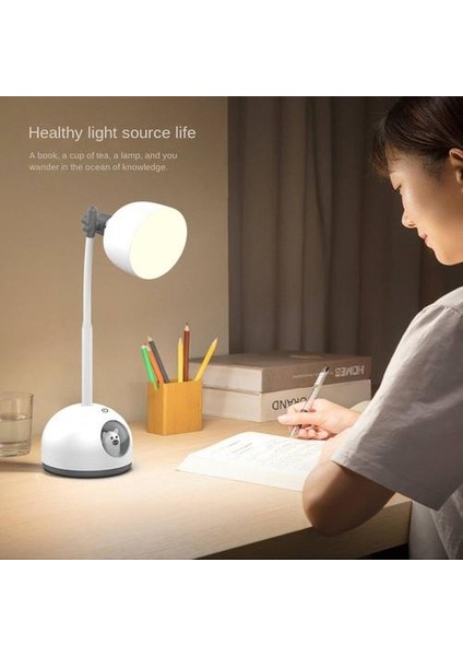LED Göz Koruma Masa Lambası, Aydınlatma Çocuk Basit Masa Lambası, Öğrenci Öğrenimi Yaratıcı Karikatür Masa Lambası, USB Şarj Gece Işığı (Yurt Dışından)