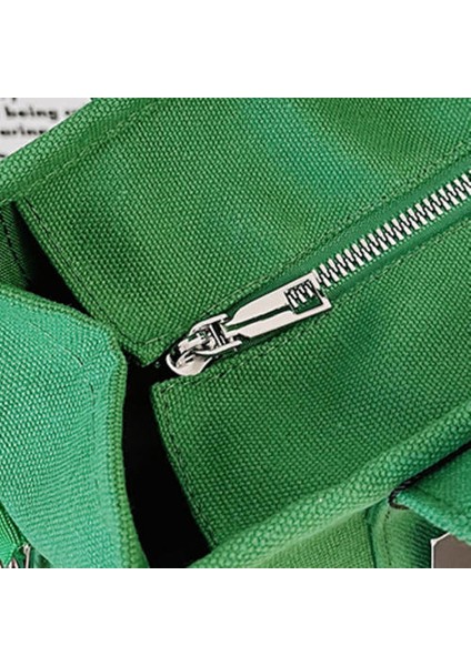 Düz Renkli Harfler Büyük Kapasiteli Crossbody Tuval Çantası, Basit Bayanlar Taşınabilir Banliyö Çanta (Yurt Dışından)