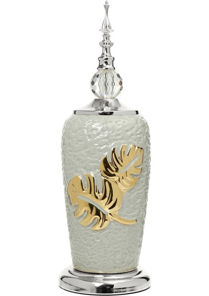 Gold Beyaz Kapaklı Uzun Vazo AK.JE0166