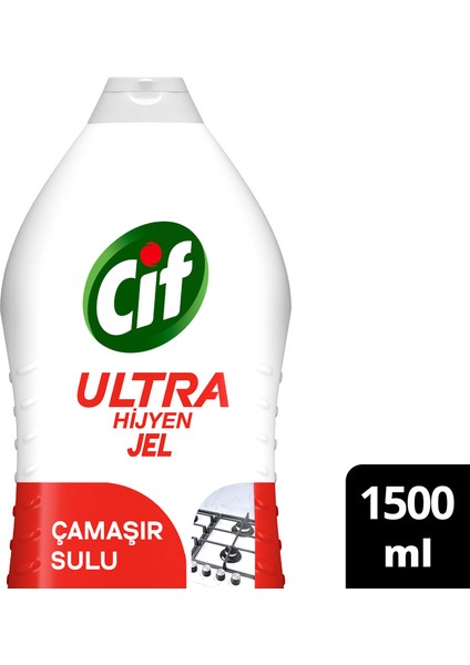 Ultra Hijyen Jel Yüzey Temizleyici Çamaşır Sulu Katkılı Leke Çıkarıcı Yağ Çözücü 1500 ml