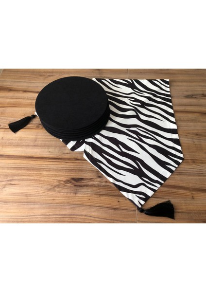 Zebra Desenli Runner & Siyah Supla