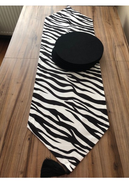 Zebra Desenli Runner & Siyah Supla