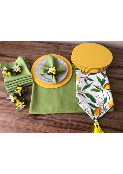 Sofra Sunum Tam Set Limon Desenli