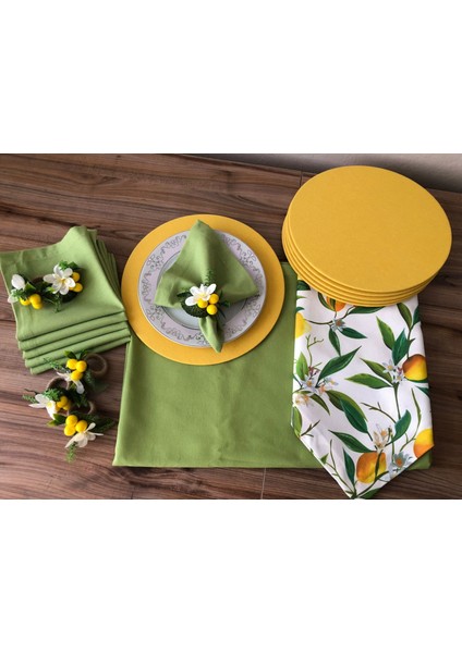 Sofra Sunum Tam Set Limon Desenli