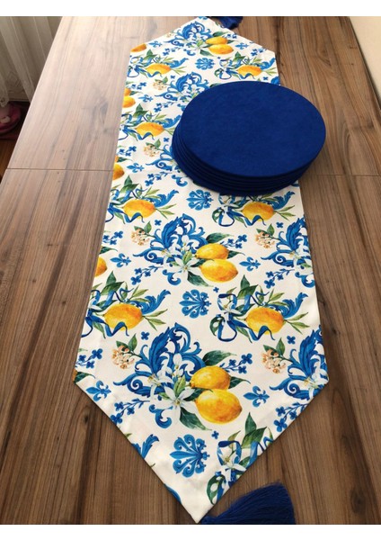 Limon Desenli Runner & Supla