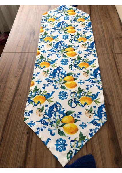 Limon Desenli Runner & Supla