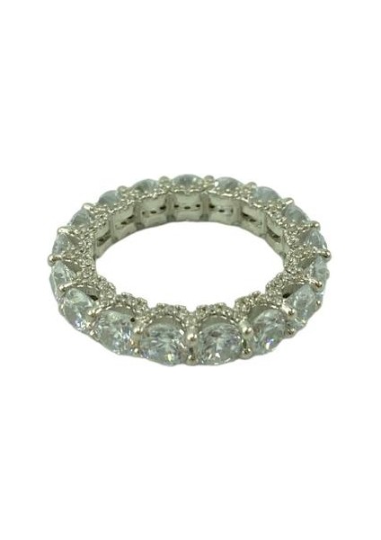 Kadın Gümüş Yuvarlak Taşlı Tamtur Yüzük fırsatları