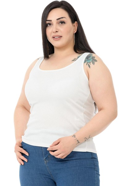 Büyük Beden Askılı Bürümcük Beyaz Body fırsatları