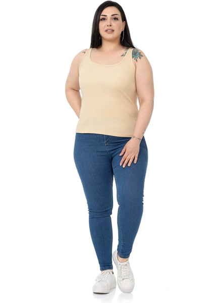 Büyük Beden Askılı Bürümcük Bej Body fiyatları