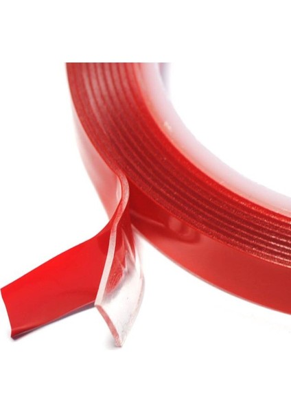 Çift Taraflı Bant 10 mm x 5 Metre Süper Güçlü Montaj Bandı (Şeffaf-5 Adet)