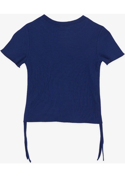 Kız Çocuk Tişört Yanları Büzgülü 8-14 Yaş, Koyu Mavi fiyatları