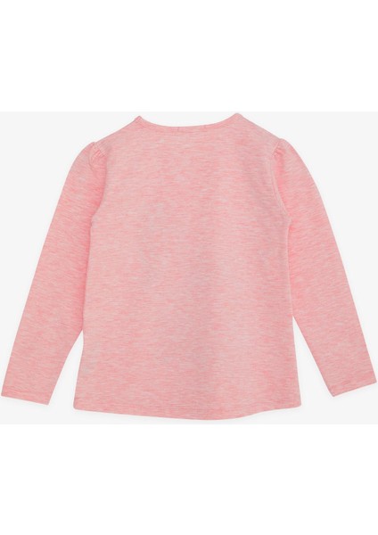 Kız Çocuk Uzun Kollu Tişört Kız Bakılı 4-9 Yaş, Somon Melanj fiyatları