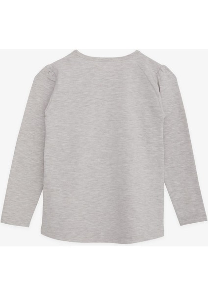 Kız Çocuk Uzun Kollu Tişört Kız Bakılı 4-9 Yaş, Bej Melanj fiyatları