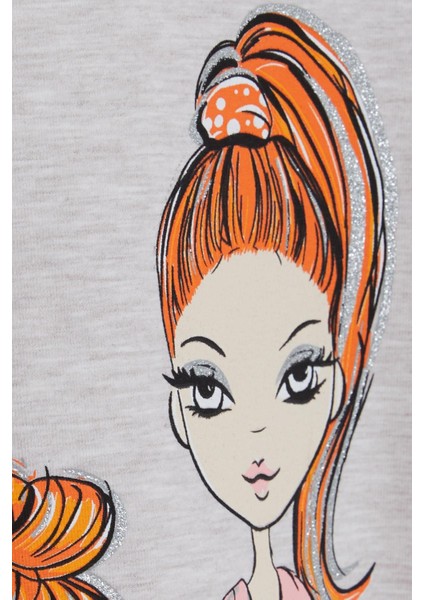 Kız Çocuk Uzun Kollu Tişört Kız Bakılı 4-9 Yaş, Bej Melanj fırsatları