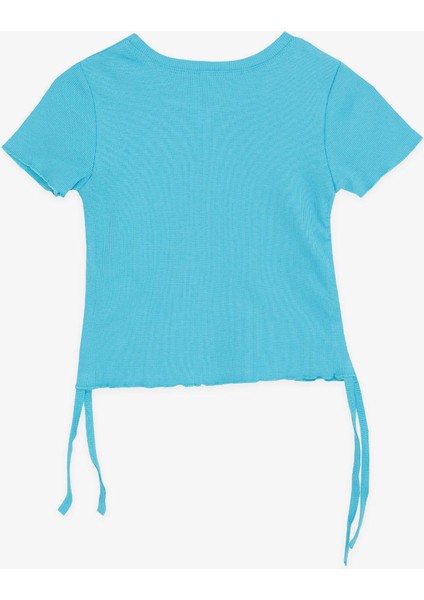 Kız Çocuk Tişört Yanları Büzgülü 8-14 Yaş, Açık Mavi fiyatları