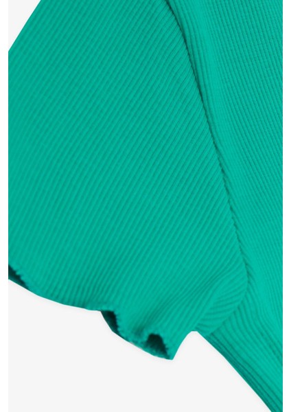 Kız Çocuk Tişört Yanları Büzgülü 8-14 Yaş, Yeşil fırsatları