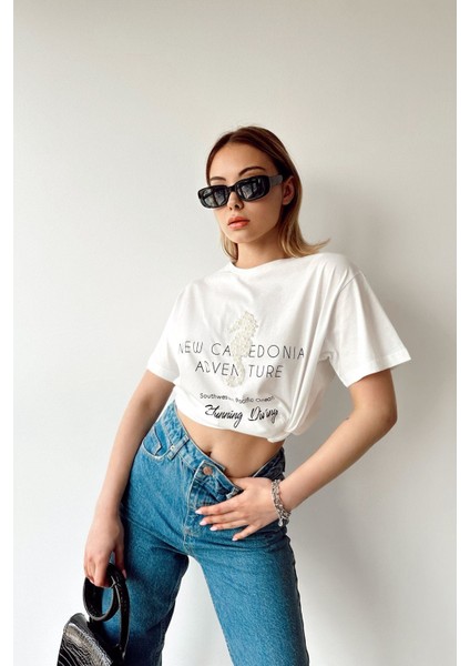 Inci Detay T-Shirt-Ekru