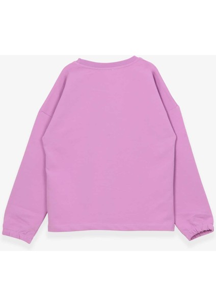 Kız Çocuk Uzun Kollu Tişört Portre Kız Baskılı 10-14 Yaş, Eflatun fiyatları