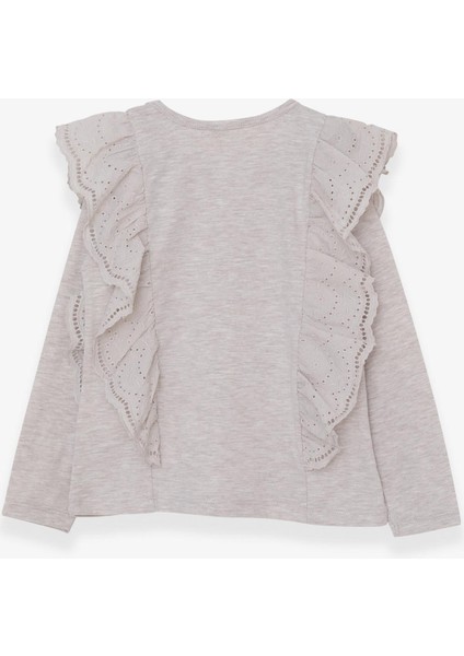 Kız Çocuk Bluz Güpürlü 5-10 Yaş, Bej Melanj fiyatları