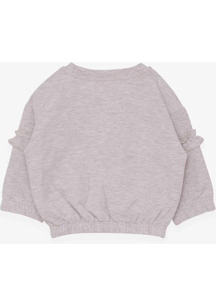 Kız Çocuk Sweatshirt Okul Temalı 1-4 Yaş, Bej Melanj fiyatları