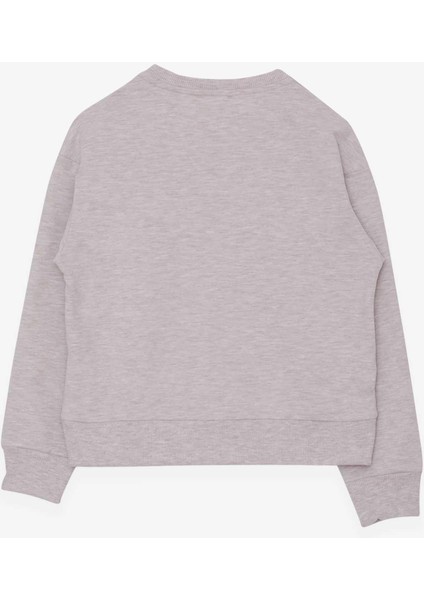 Kız Çocuk Sweatshirt Pullu Kız Baskılı 8-14 Yaş, Bej Melanj fiyatları