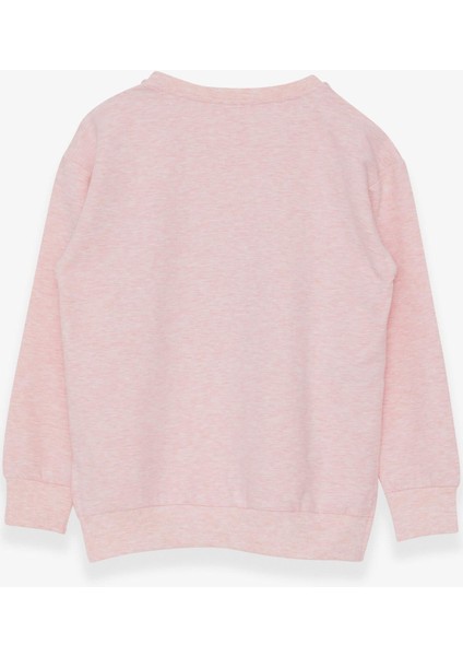 Kız Çocuk Sweatshirt Yazı Baskılı Yırtmaçlı 9-14 Yaş, Somon Melanj fiyatları