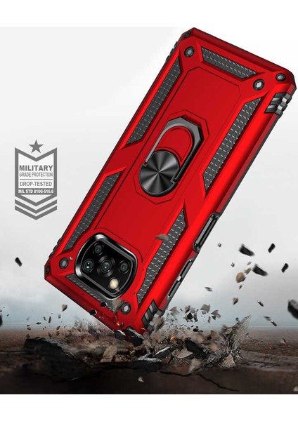 Xiaomi Poco X3 Tank Zırh Yüzüklü Mıknatıslı Standlı Kapak fırsatları