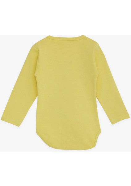Erkek Bebek Çıtçıtlı Zıbın Body Aslancık Baskılı 9 Ay-3 Yaş, Sarı