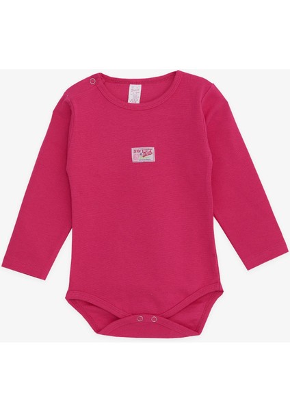 Kız Bebek Çıtçıtlı Zıbın Body Yazı Baskılı 9 Ay-3 Yaş, Fuşya