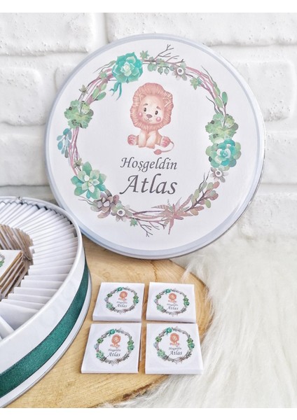 50 Adet Isme Özel Aslan Temalı Çikolata