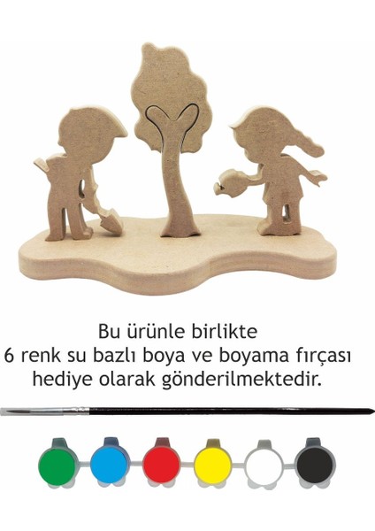 Boyanabilir Ahşap Oyuncak Bahçivan Figürlü