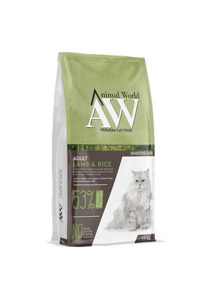 Kuzu Etli Pirinçli Yetişkin Kedi Maması 1.5 Kg.