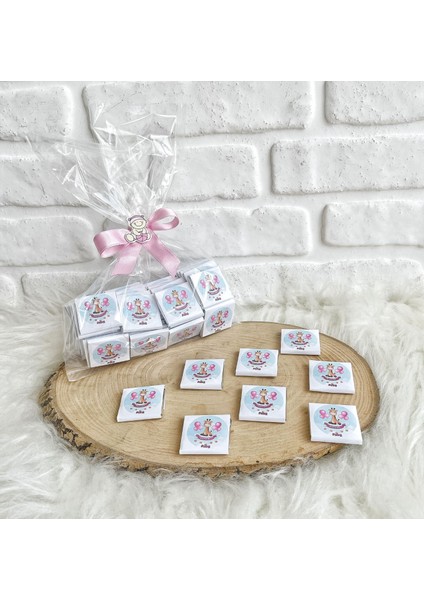 50 Adet Zürafa Temalı Welcome Baby Çikolata