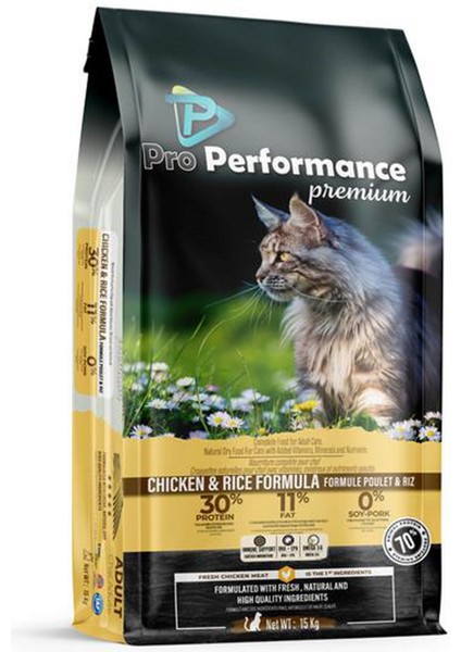 Pro Performance Tavuklu ve Pirinçli Yetişkin Kedi Maması 15 kg