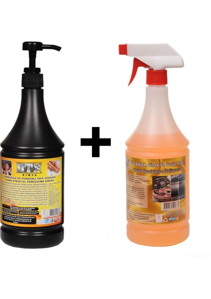 Ponza'lı (Talaşlı) El Temizleme Kremi ( Sabunu ) 1 kg & Susuz Motor Temizleyici 1 Litre