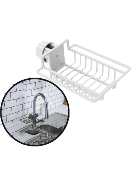 Patrisha Musluk Organizeri Mutfak Banyo Duş Beyaz