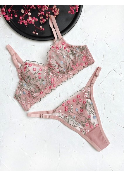 Çiçek Detaylı Sütyen Takım modelleri