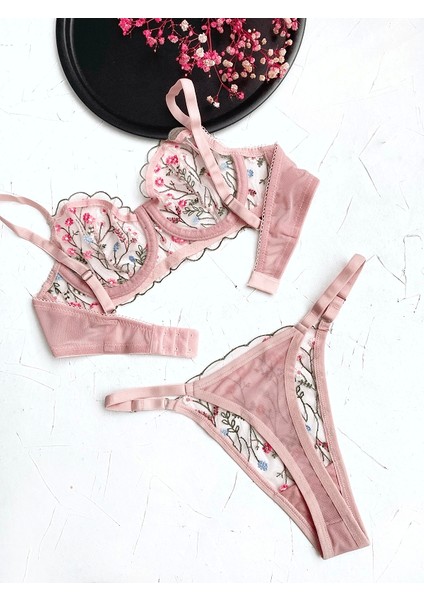 Çiçek Detaylı Sütyen Takım indirimleri