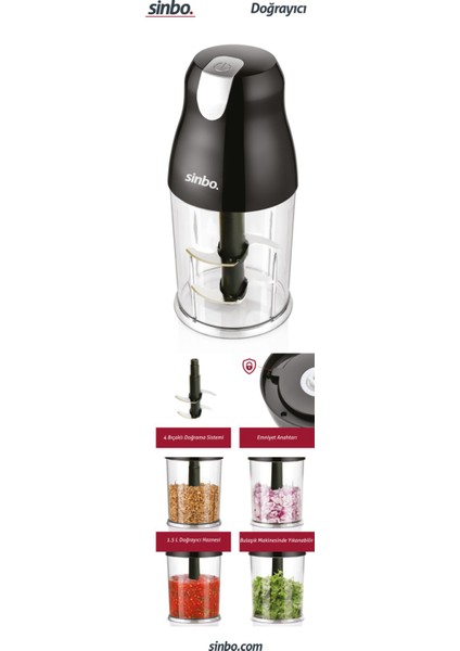 SHB-3106 4 Bıçaklı Doğrayıcı Rondo Turbo Pow - Hızlı ve Etkili Işlem, Çok Amaçlı Mutfak Yardımcısı fiyatları