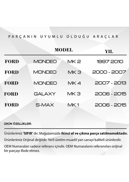 Ford Mondeo, Galaxy, S-Max Için Koltuk Dişlisi Metal Milli 16 cm