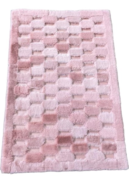 Pembe Renk Parçalı Peluş Halı 240 x 340 cm fiyatları