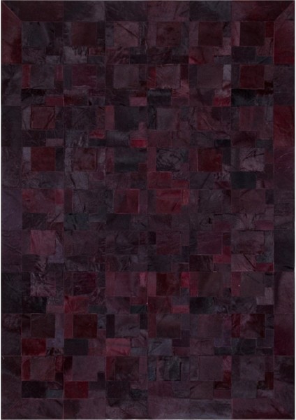 Bordo Renkli Dana Derisi Patchwork Halı 120 x 180 cm fiyatları